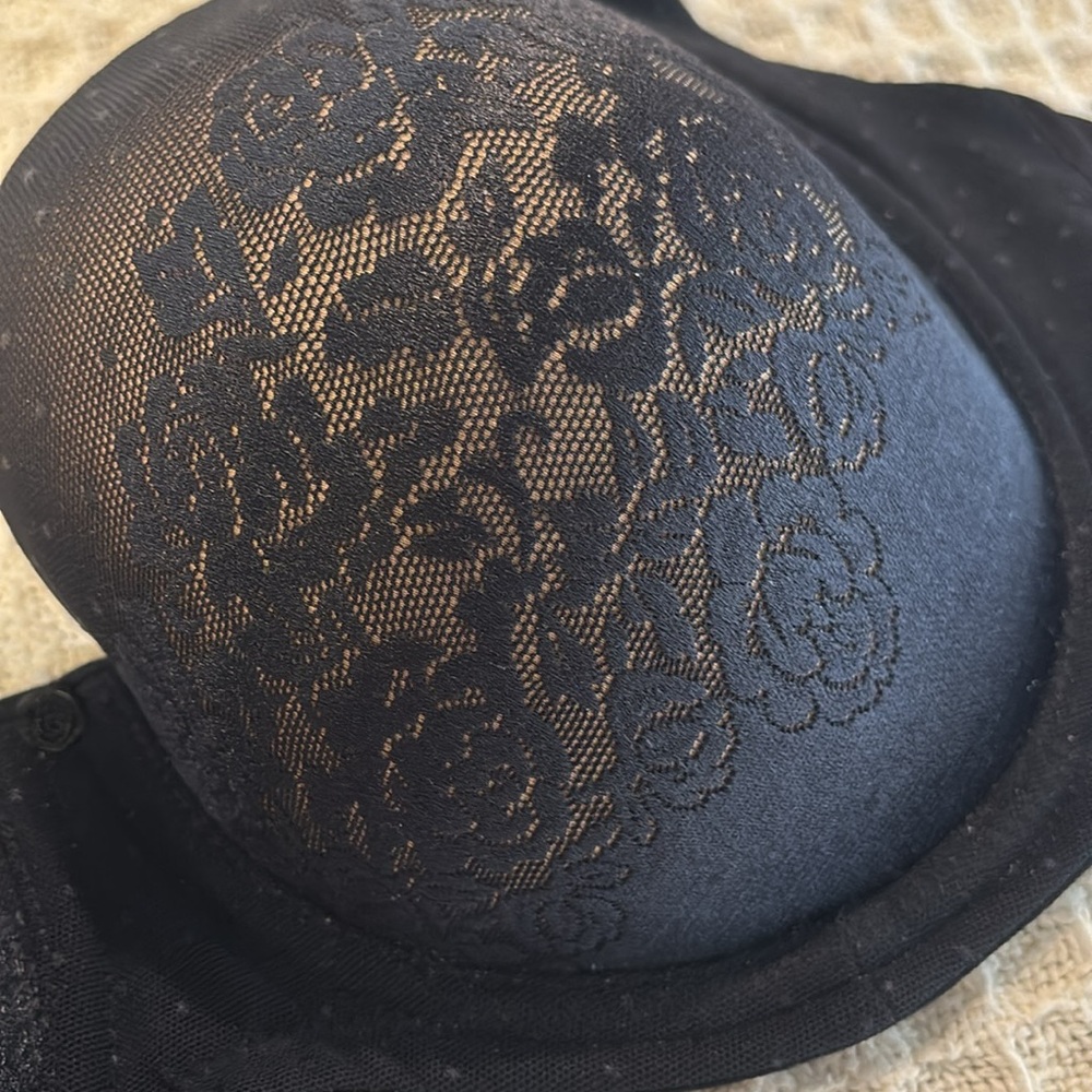 NWOT Soma Black Lace Embroidered Bra with Underwire Support - Picture 3 of 4
